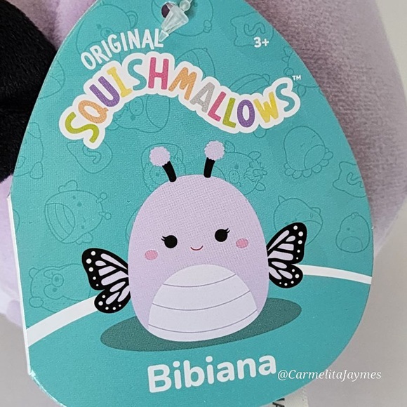 BIBIANA 🦋 Light Purple Monarch Butterfly Original Squishmallows By Kellytoy NWT - Picture 7 of 9